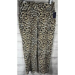 NWT Verve Blues Leopard Print Ankle Pants Size 10 Stretch Comfort Waist‎